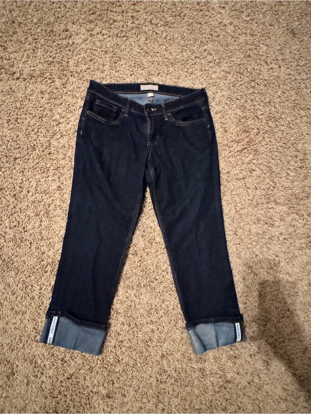 Banana Republic Dark Blue Cropped Jeans with Rolled Cuffs